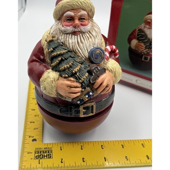 Vtg Musical Revolving Santa 7” Windsor Collection Roly Poly Video Works Wind 90s - Picture 7 of 12